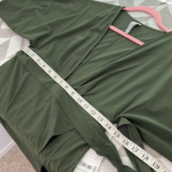 Athleta NWT Calistoga Coverup‎ Wrap Dress Olive Green size Small - Picture 7 of 8